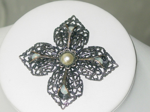 Mid Century Maltese Cross Brooch