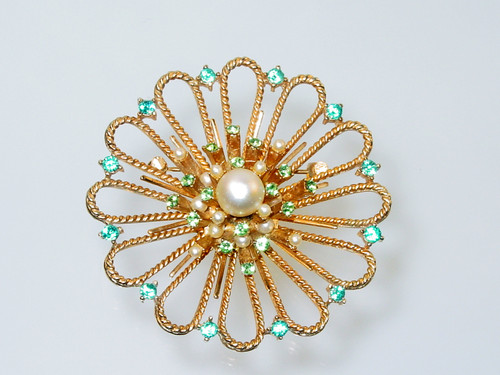 1960's Large Twisted Rope Flower Brooch
