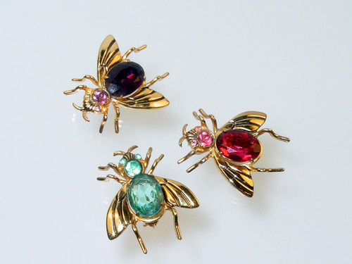 Coro Pegasus Jeweled Bug Pins