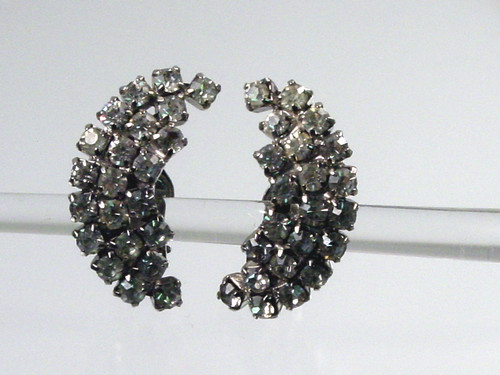 Sparkling Clear Rhinestone Clip Earrings