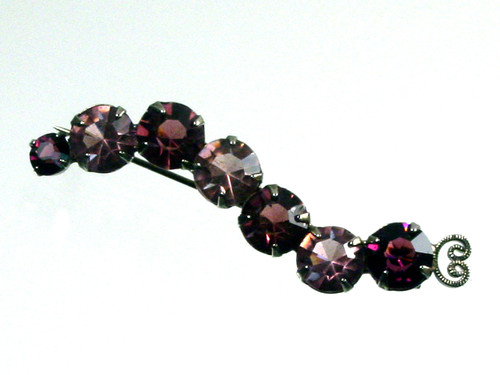 1960's Purple Rhinestone Caterpillar Brooch