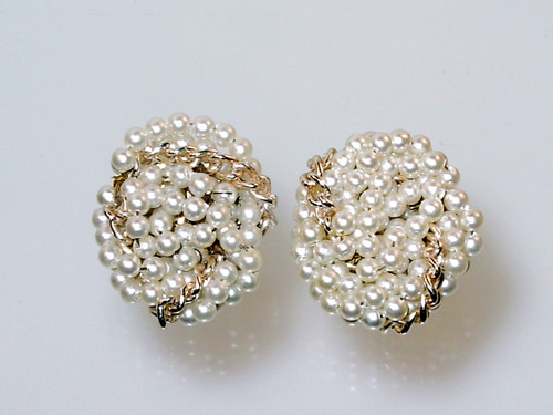 1950- 1960's Japan Hand Wired Faux Pearl Earrings