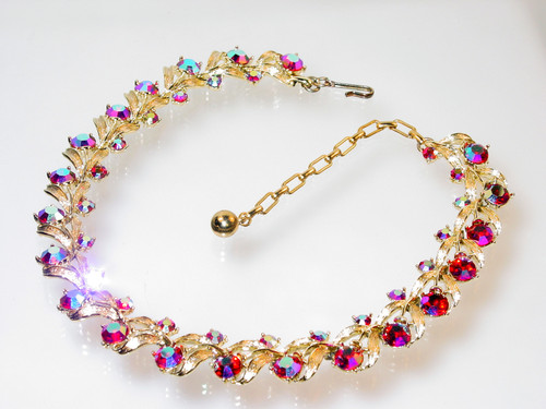 Kramer Red AB Rhinestone Necklace
