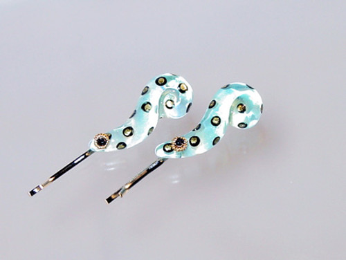 Orna Lalo aquamarine  hair pins Orna Lalo aquamarine  hair pins