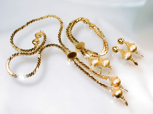 Monet Slide Necklace Bracelet Earrings Set