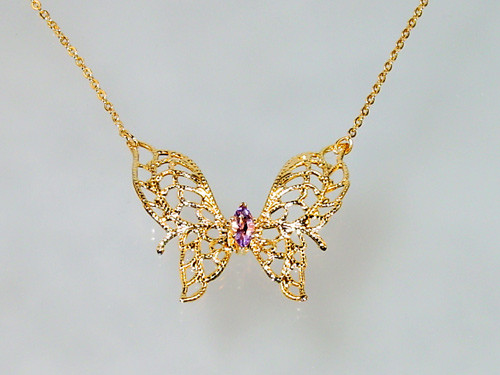Butterfly marquise necklace