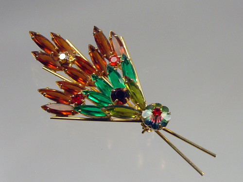 Root Beer Green Navettes Brooch Root Beer Green Navettes Brooch