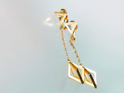 Crown Trifari Dangle Rhombus Earrings Crown Trifari Dangle Rhombus Earrings