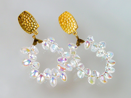 Glass Drops Hoop  Earrings Glass Drops Hoop  Earrings