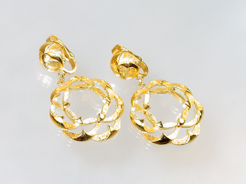 Trifari Ornate Hoop Earrings