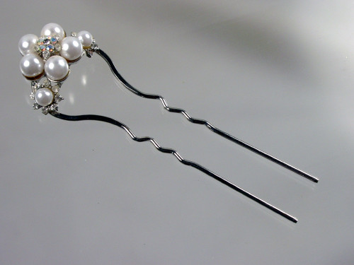 Crystal Pearl Hair Clip Sparkly Rhinestone Hair Clip Pin Gold Crystal Hair  Pins Clips Paved Flower Hair Barrette Bridal Headwear Decorative Pearl