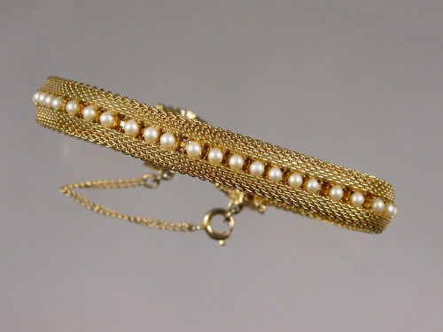 1960s Mesh Pearl Bracelet 1960s Mesh Pearl Bracelet
