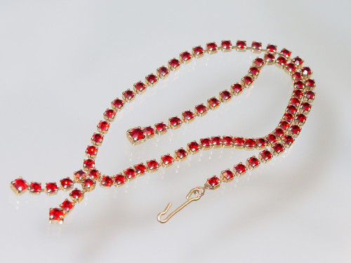 Late 1950's Red Rhinestone Necklace