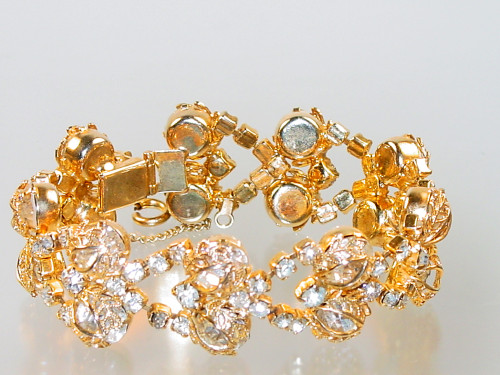 Filigree Leaves Rhinestones Bracelet Filigree Leaves Rhinestones Bracelet