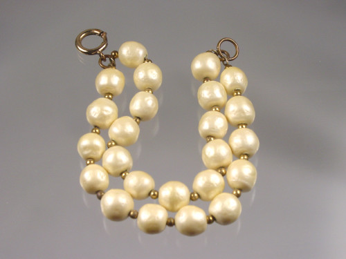 Double Strand Baroque Glass Pearl Bracelet Double Strand Baroque Glass Pearl Bracelet