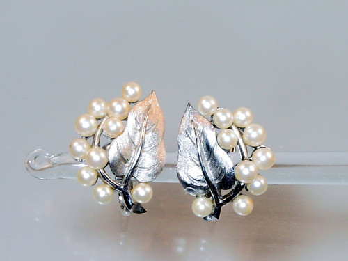 Trifari Faux Pearl Earrings