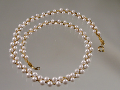 1980s Braided Pearl Necklace