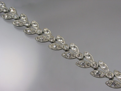 Art Deco Pot Metal Paste Rhinestone Bracelet