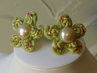 Jacky de G Large Flower Earrings