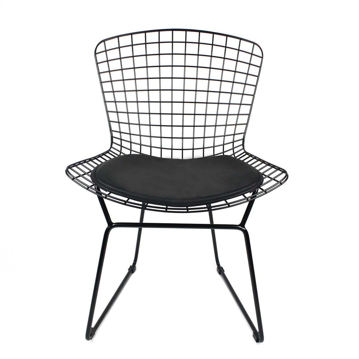 Dining Chair Black Metal Wire with Cushion