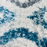 Agia Moroccan Style Rug-Cream Blue-Low Pile-Distressed Design-Multiple Sizes Agia Moroccan Style Rug-Cream Blue-Low Pile-Distressed Design-Multiple Sizes