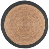 Porto Round Jute rug-Natural Beige Black Porto Round Jute rug-Natural Beige Black