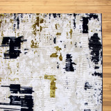 Pyrgos rug-Beige Navy Blue-Medium Pile 150 x 230 cm (4.9 x 7.5 ft)