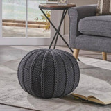 Istanbul Cotton Pouf Black (Made on order)