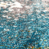 Newman rug-Turquoise Grey Beige Gold-High Pile 150 x 230 cm (4.9 x 7.5 ft)