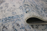 Renaissance Vintage Rug-Cream Sky Blue-Distressed Design-Low Pile-Multiple sizes