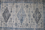 Renaissance Vintage Rug-Cream Sky Blue-Distressed Design-Low Pile-Multiple sizes