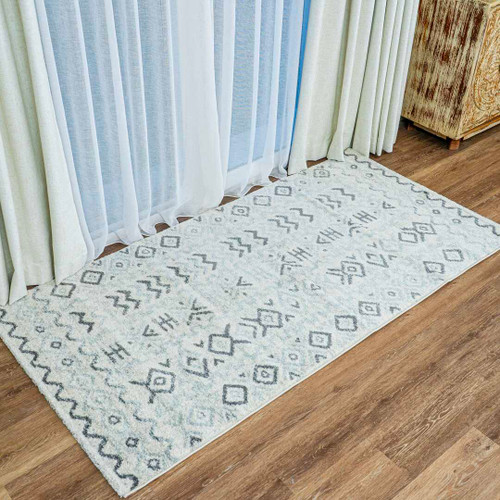 Galatsi Rug - Cream Grey - Distressed Design - Low Pile Galatsi Rug - Cream Grey - Distressed Design - Low Pile
