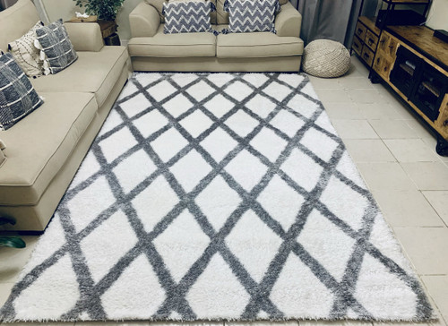Katerini rug-Cream Grey-Fluffy Pile-Multiple Sizes