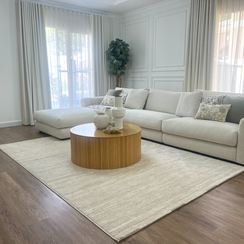 Leno rug - Beige White - Medium Pile Leno rug - Beige White - Medium Pile