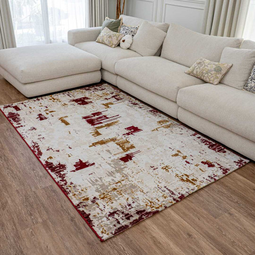 Athena rug-Beige Red-Medium Pile 150 x 230 cm (4.9 x 7.5 ft)