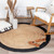 Porto Round Jute rug-Natural Beige Black Porto Round Jute rug-Natural Beige Black