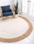 Peramos Round rug-Natural Beige White-100% Jute-Low Pile-Multiple Sizes