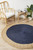 Antalya Round  rug-Natural Beige Navy Blue-100 % Jute Low Pile-Multiple Sizes