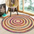 Sindos Round  Rug-Multi-Coloured-Jute & Chindi Cotton-Low Pile Sindos Round  Rug-Multi-Coloured-Jute & Chindi Cotton-Low Pile