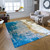 Newman rug-Turquoise Grey Beige Gold-High Pile 150 x 230 cm (4.9 x 7.5 ft)