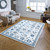 Ode Vintage Rug-Distressed Design-Cream-Sky Blue-Low Pile-Multiple Sizes