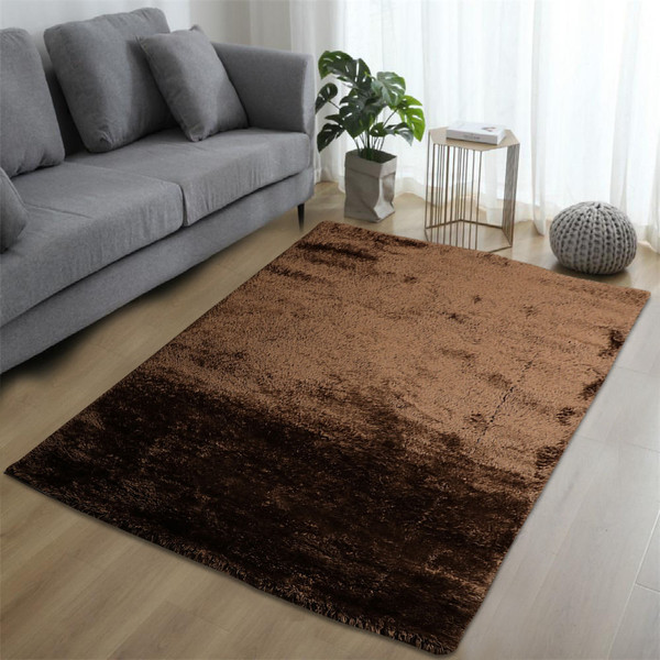 Fluffy rug-Brown-High Pile-Multiple Sizes