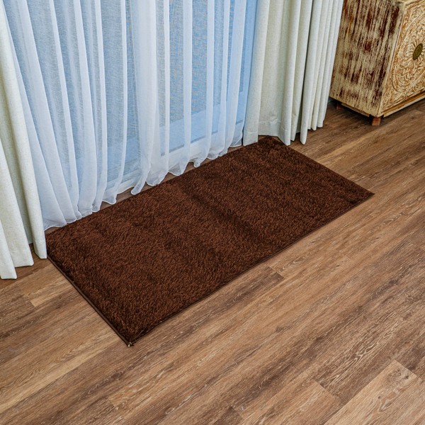 Fluffy rug-Brown-High Pile-Multiple Sizes