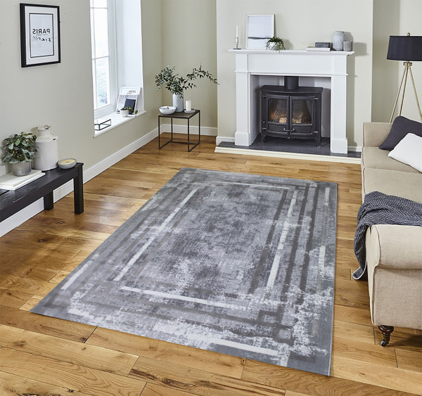 Gurel rug-Grey White-Medium Pile-Multiple Sizes