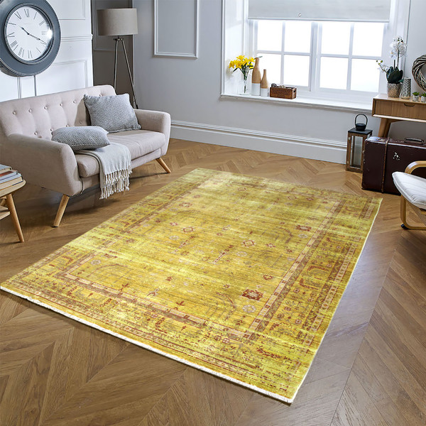 Pollux rug-Yellow Orange-Low Pile 160 x 250 cm (5.2 x 8.2 ft)