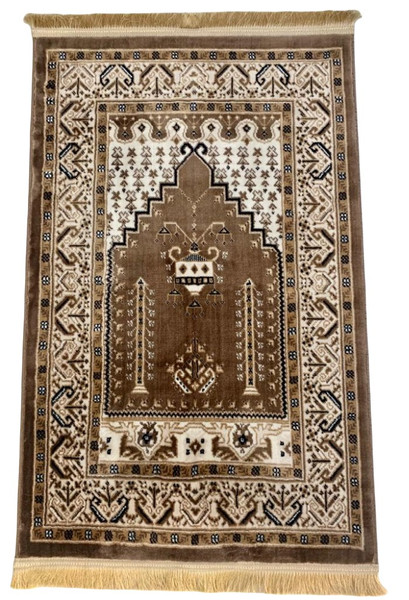 Prayer Mat Brown-Medium Pile 80 x 125 cm (2.6 x 4.1 ft)