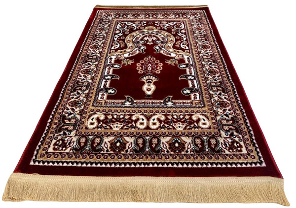 Prayer Mat Red-Medium Pile 80 x 125 cm (2.6 x 4.1 ft)