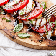 Caprese Salad with Basil Olive Oil & Balsamic Drizzle