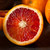 Halved Blood Orange showing deep red center