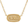 Alpha Chi Omega Gold Oval Necklace